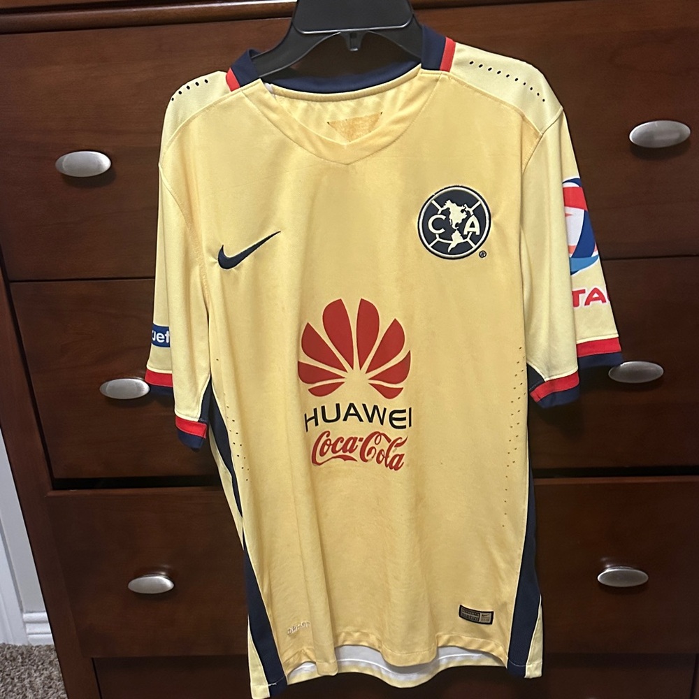 Nike Yellow Soccer Jersey with Logos